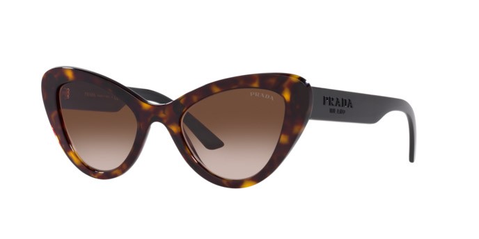 Sonnenbrillen Prada PR 13YS (2AU6S1) farbe havana form cat-eye gläser brown gradient