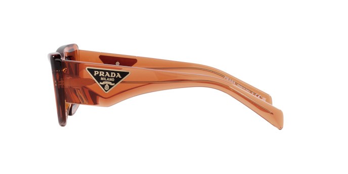 Sonnenbrillen Prada PR 13ZS (10N5S0) farbe cristallo arancione form cat-eye gläser grigio scuro