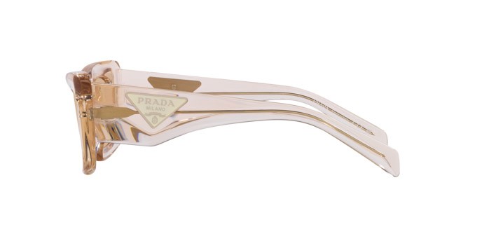 Sunglasses Prada PR 13ZS (19M4I2) color crystal beige shape cat eye lenses marrone chiaro