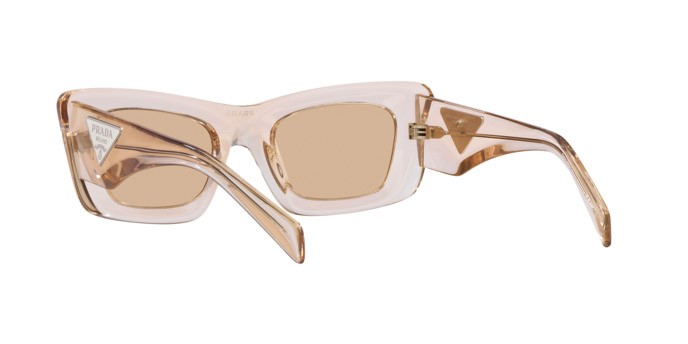 Sunglasses Prada PR 13ZS (19M4I2) color crystal beige shape cat eye lenses marrone chiaro
