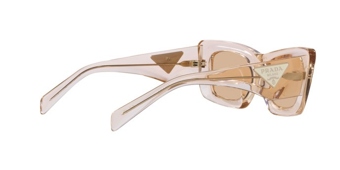 Sunglasses Prada PR 13ZS (19M4I2) color crystal beige shape cat eye lenses marrone chiaro