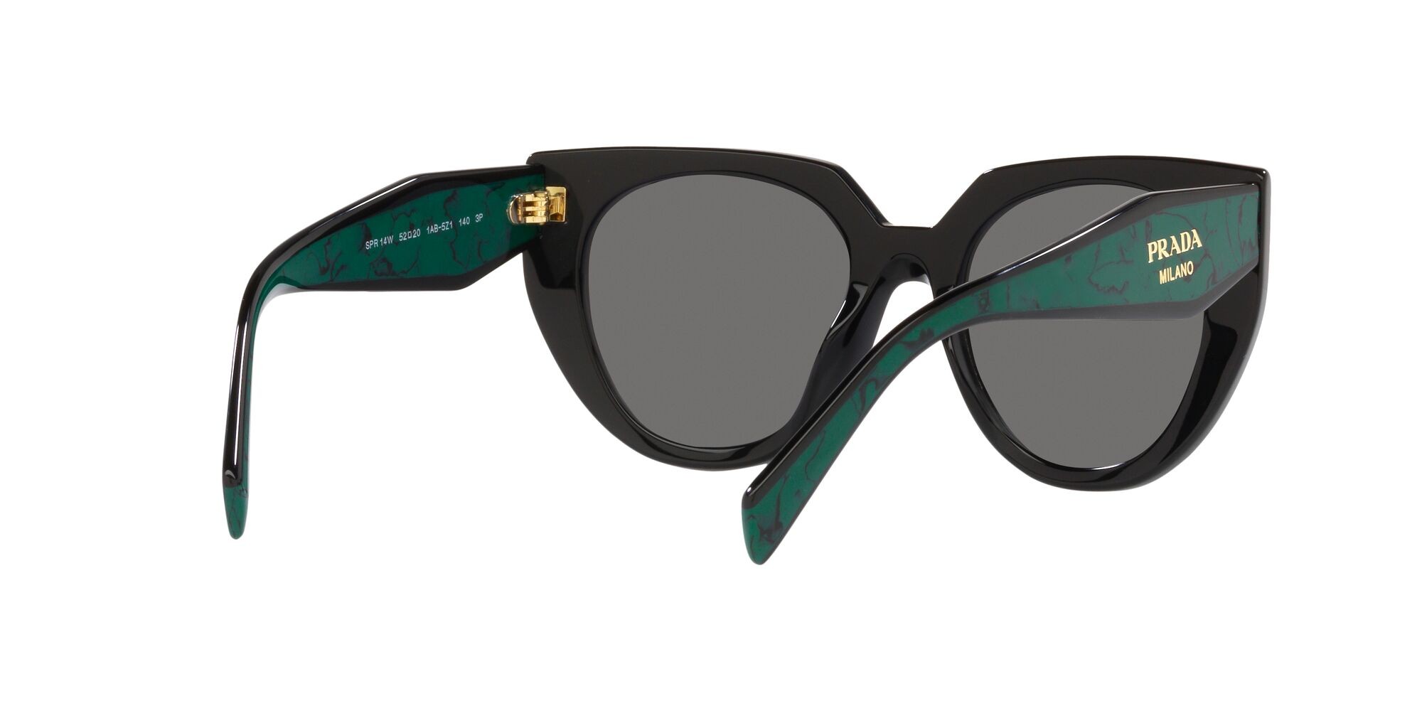 Sonnenbrillen Prada PR 14WS (1AB5Z1) farbe nero form cat-eye gläser polar grigio scuro