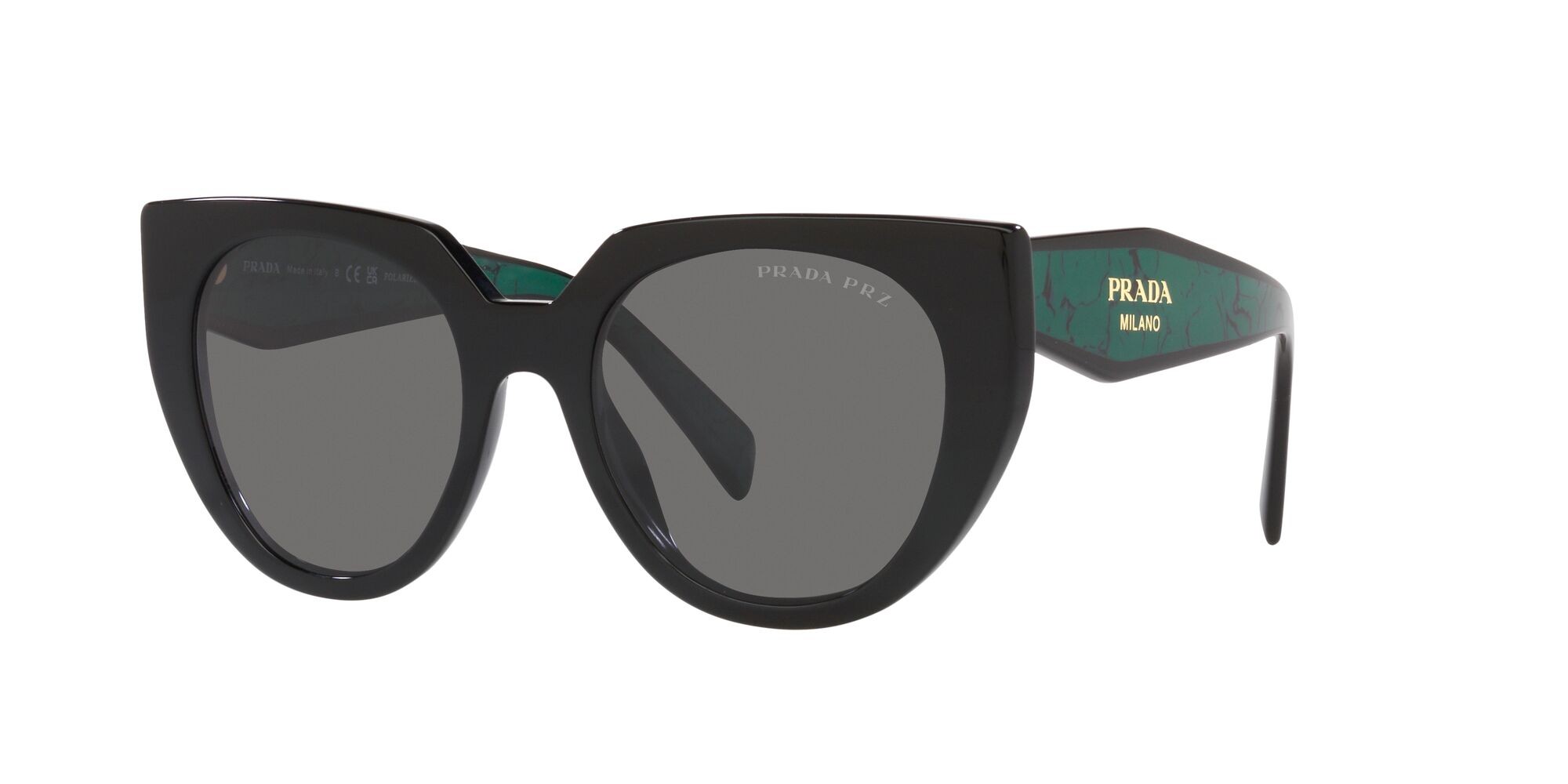 Sonnenbrillen Prada PR 14WS (1AB5Z1) farbe nero form cat-eye gläser polar grigio scuro