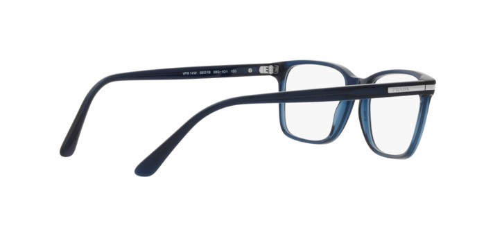 Occhiali da vista Prada PR 14WV (08Q1O1) colore blue crystal forma rettangolare lenti demo lens
