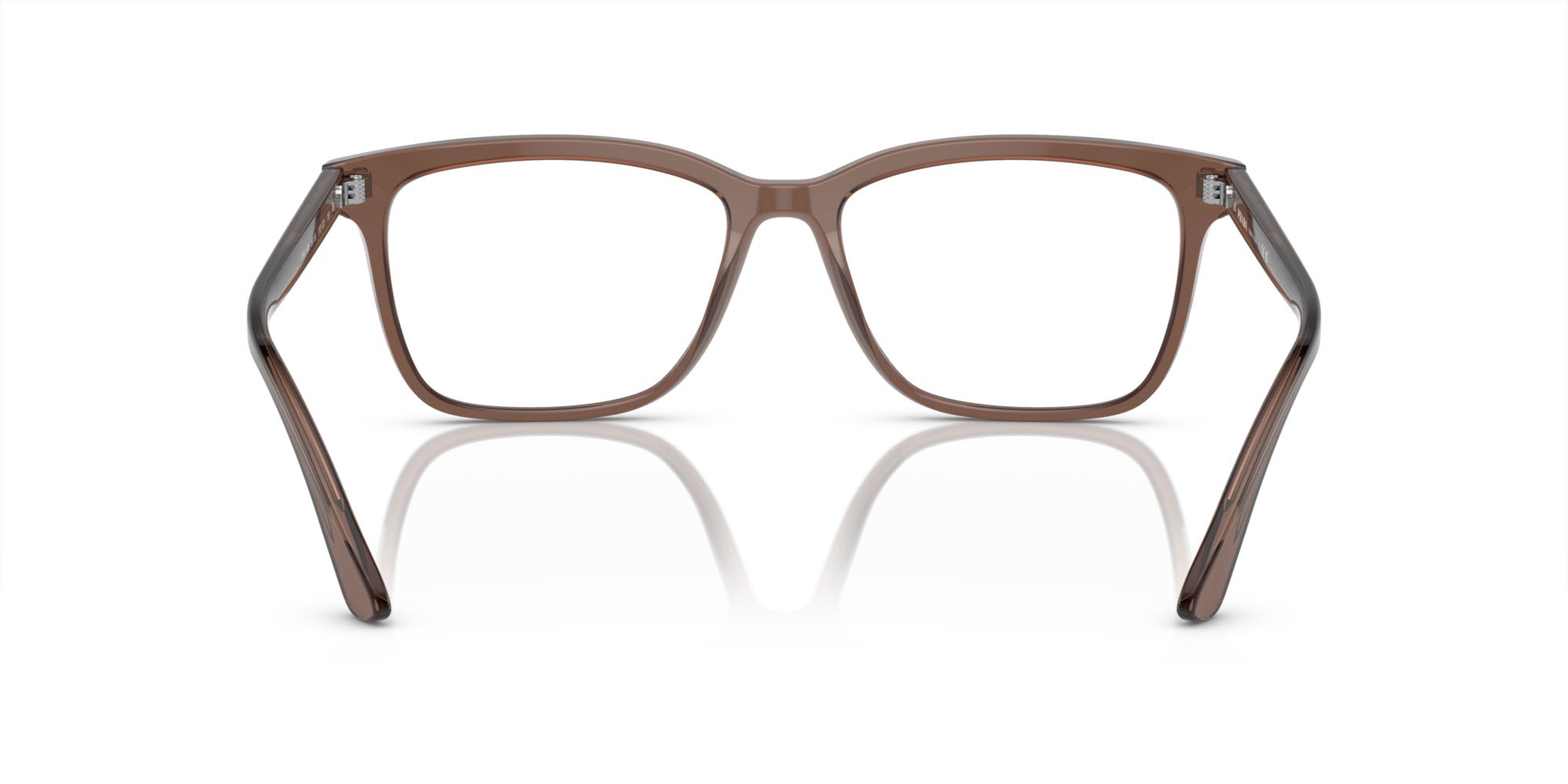 Eyeglasses Prada PR 14WV (17O1O1) color marrone trasparente shape rectangle lenses lente demo