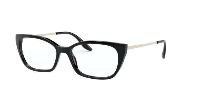 Brillen Prada PR 14XV (1AB1O1) farbe black form cat-eye gläser demo lens