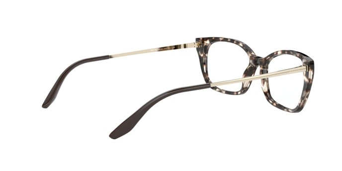 Brillen Prada PR 14XV (UAO1O1) farbe spotted brown form cat-eye gläser demo lens
