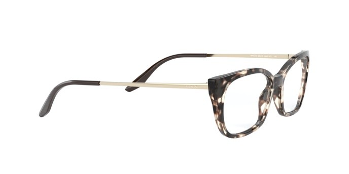 Brillen Prada PR 14XV (UAO1O1) farbe spotted brown form cat-eye gläser demo lens