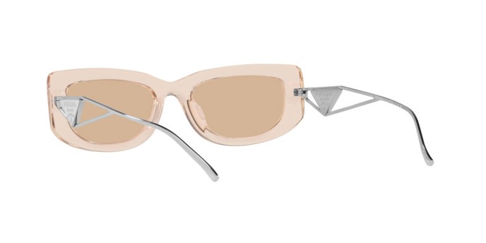 Sunglasses Prada PR 14YS (19M4I2) color crystal beige shape rectangle lenses marrone chiaro