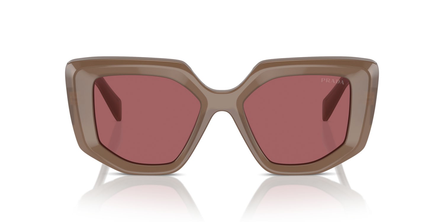 Sunglasses Prada PR 14ZS (11S08S) color opal loden shape irregular lenses violetto scuro