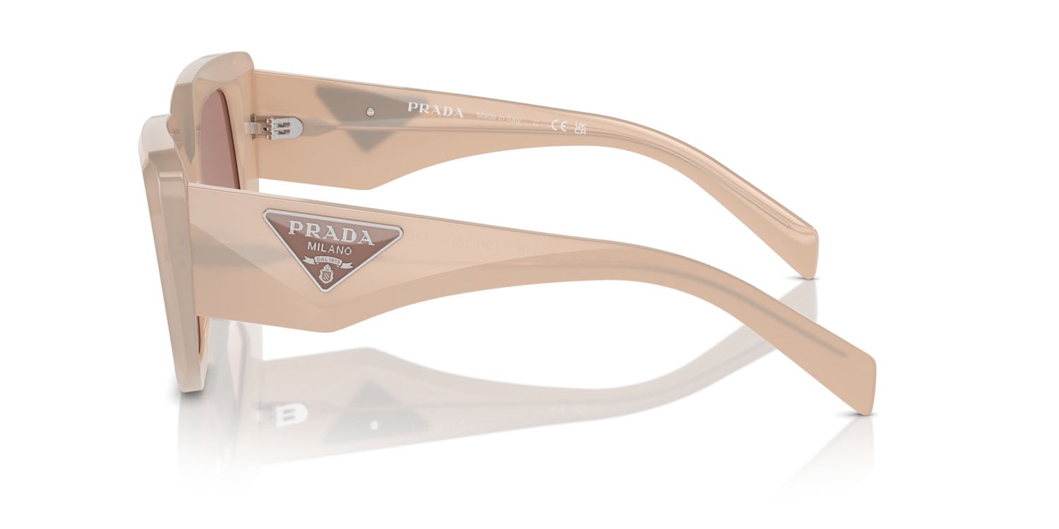 Sunglasses Prada PR 14ZS (19R10D) color opal natural shape irregular lenses marrone chiaro