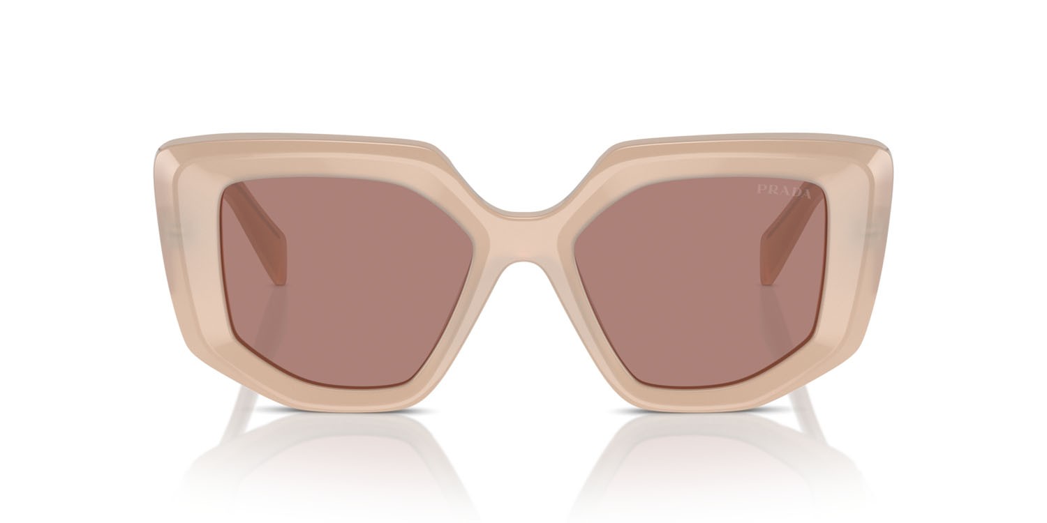 Sunglasses Prada PR 14ZS (19R10D) color opal natural shape irregular lenses marrone chiaro