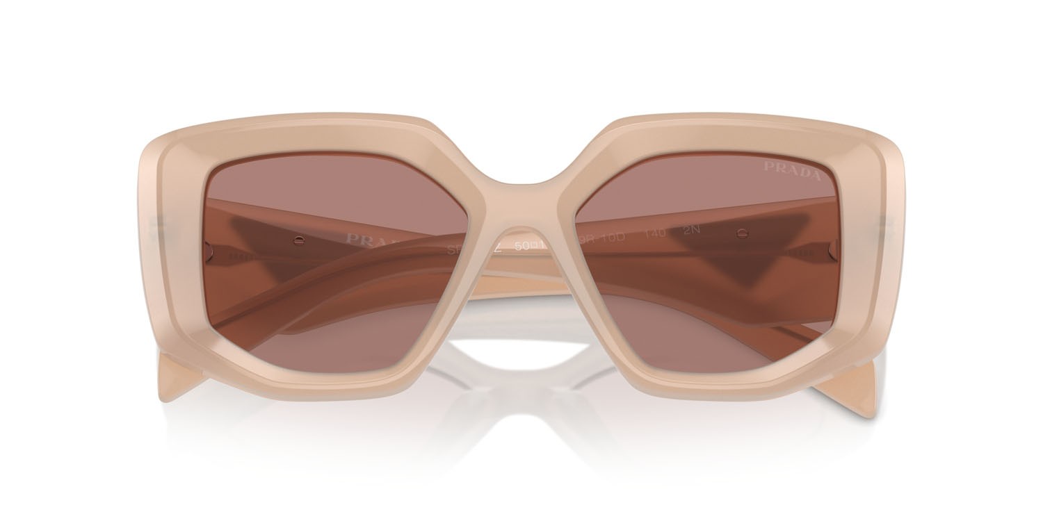 Sunglasses Prada PR 14ZS (19R10D) color opal natural shape irregular lenses marrone chiaro