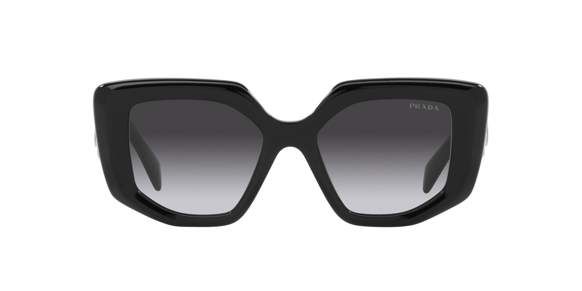 Sonnenbrillen Prada PR 14ZS (1AB09S) farbe nero form unregelmäßig gläser sfumato grigio
