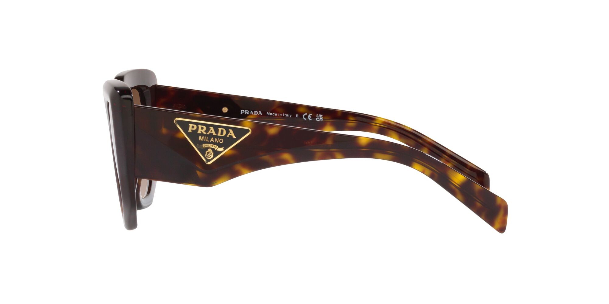 Sonnenbrillen Prada PR 14ZS (2AU6S1) farbe tartarugato form unregelmäßig gläser marrone sfumato