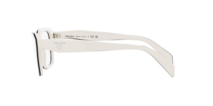 Eyeglasses Prada PR 14ZV (12J1O1) color bianco shape irregular lenses lente demo