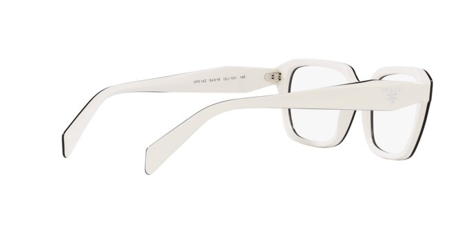 Eyeglasses Prada PR 14ZV (12J1O1) color bianco shape irregular lenses lente demo