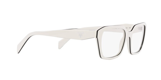 Eyeglasses Prada PR 14ZV (12J1O1) color bianco shape irregular lenses lente demo