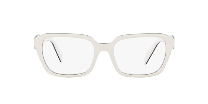 Eyeglasses Prada PR 14ZV (12J1O1) color bianco shape irregular lenses lente demo
