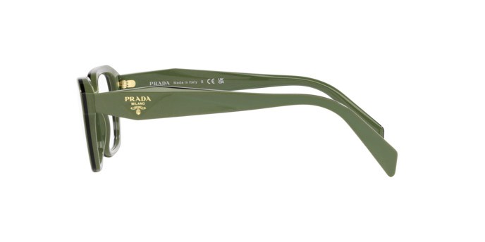Eyeglasses Prada PR 14ZV (13J1O1) color clear green shape irregular lenses lente demo