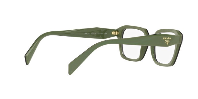 Eyeglasses Prada PR 14ZV (13J1O1) color clear green shape irregular lenses lente demo