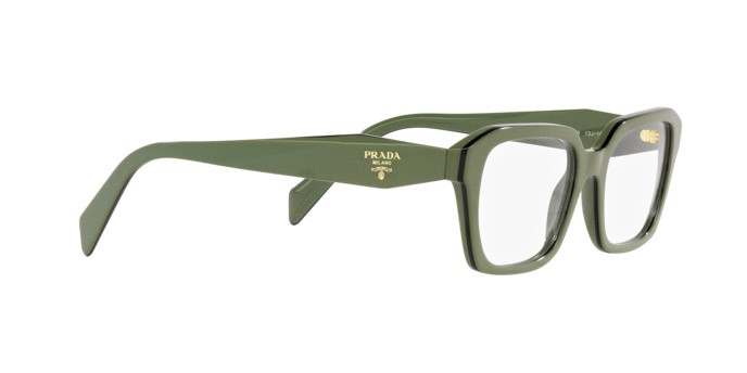 Eyeglasses Prada PR 14ZV (13J1O1) color clear green shape irregular lenses lente demo