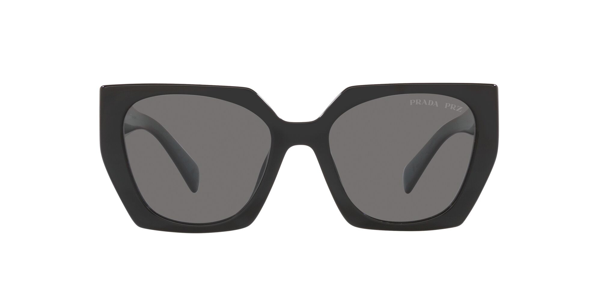 Occhiali da sole Prada PR 15WS (1AB5Z1) colore nero forma rettangolare lenti polar grigio scuro