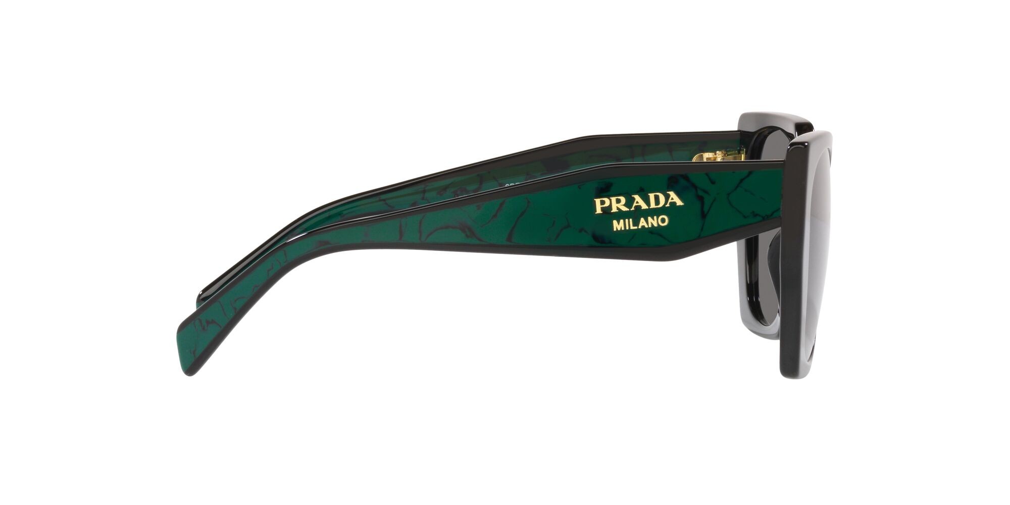 Occhiali da sole Prada PR 15WS (1AB5Z1) colore nero forma rettangolare lenti polar grigio scuro