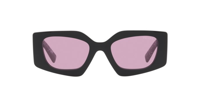 Sonnenbrillen Prada PR 15YS (1AB07Q) farbe black form unregelmäßig gläser dark violet mirror silver int