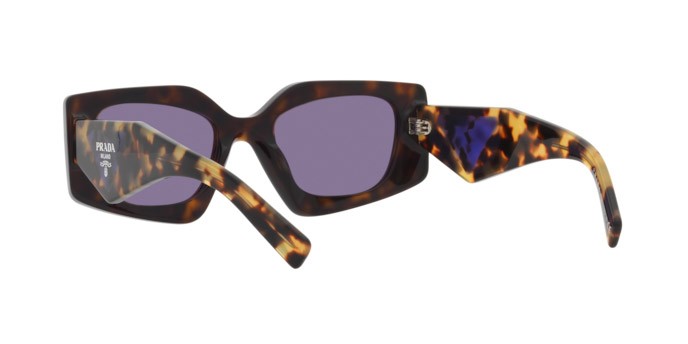 Sonnenbrillen Prada PR 15YS (2AU05Q) farbe tortoise form unregelmäßig gläser violet mirror internal silver