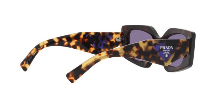 Sonnenbrillen Prada PR 15YS (2AU05Q) farbe tortoise form unregelmäßig gläser violet mirror internal silver