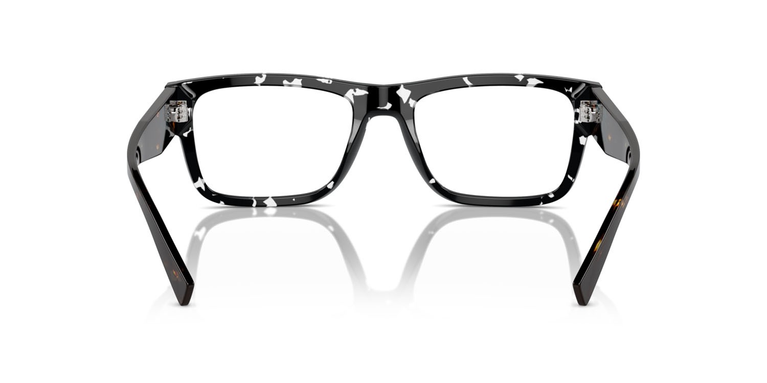 Eyeglasses Prada PR 15YV (15S1O1) color black crystal tortoise shape rectangle lenses lente demo