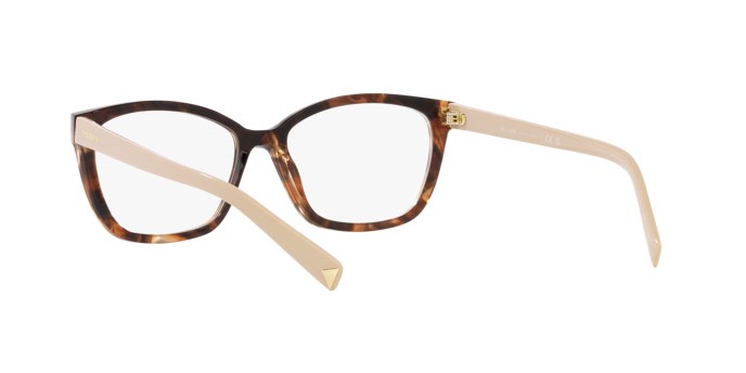Eyeglasses Prada PR 15ZV (07R1O1) color havana caramello shape rectangle lenses lente demo