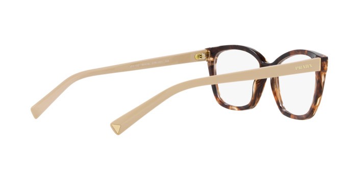 Eyeglasses Prada PR 15ZV (07R1O1) color havana caramello shape rectangle lenses lente demo