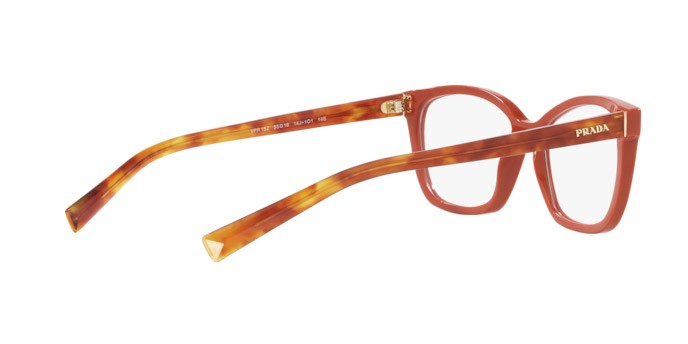 Brillen Prada PR 15ZV (14J1O1) farbe rosso form rechteckig gläser lente demo