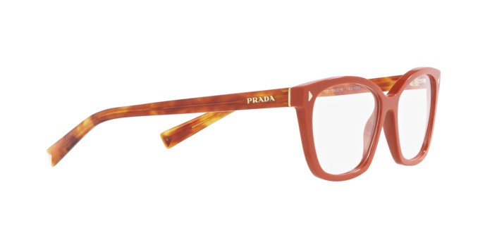 Brillen Prada PR 15ZV (14J1O1) farbe rosso form rechteckig gläser lente demo