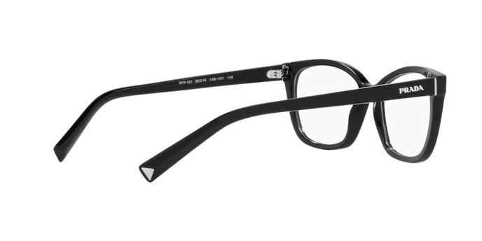 Eyeglasses Prada PR 15ZV (1AB1O1) color nero shape rectangle lenses lente demo