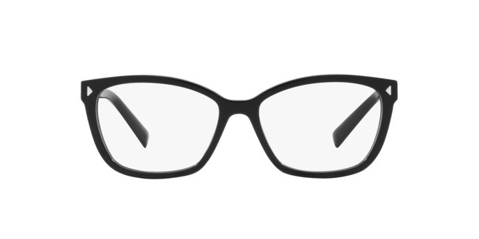Eyeglasses Prada PR 15ZV (1AB1O1) color nero shape rectangle lenses lente demo