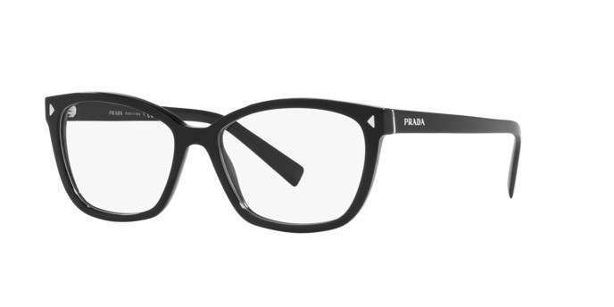 Eyeglasses Prada PR 15ZV (1AB1O1) color nero shape rectangle lenses lente demo