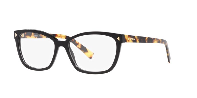 Eyeglasses Prada PR 15ZV (3891O1) color nero shape rectangle lenses lente demo