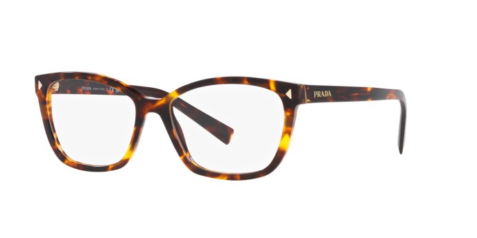 Occhiali da vista Prada PR 15ZV (VAU1O1) colore havana forma rettangolare lenti lente demo