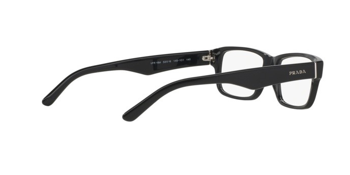 Eyeglasses Prada PR 16MV (1AB1O1) color gloss black shape rectangle lenses demo lens