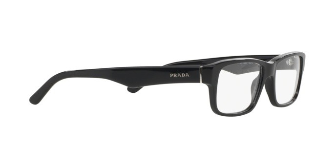 Eyeglasses Prada PR 16MV (1AB1O1) color gloss black shape rectangle lenses demo lens