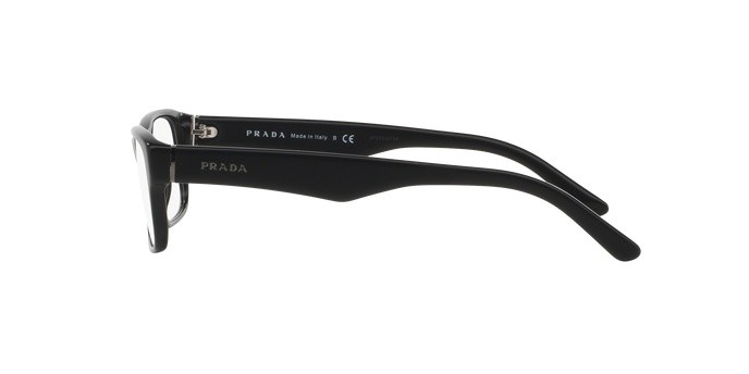 Eyeglasses Prada PR 16MV (1BO1O1) color matte black shape rectangle lenses demo lens