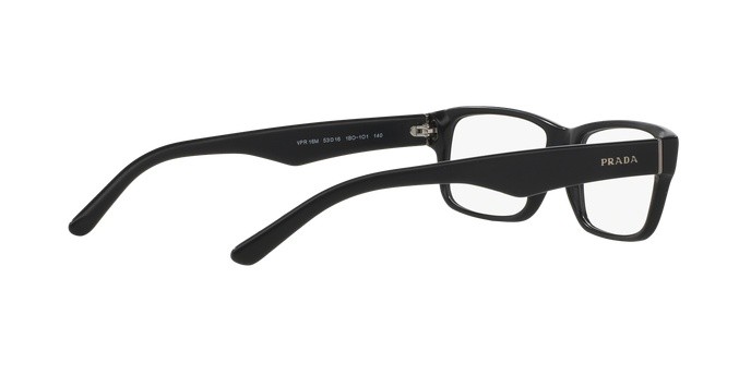 Eyeglasses Prada PR 16MV (1BO1O1) color matte black shape rectangle lenses demo lens