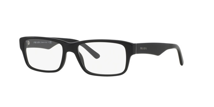 Eyeglasses Prada PR 16MV (1BO1O1) color matte black shape rectangle lenses demo lens