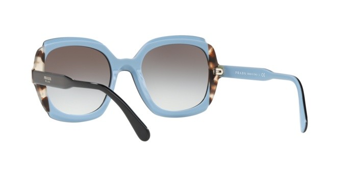 Sonnenbrillen Prada PR 16US (KHR0A7) farbe black azure/spotted brown form quadratisch gläser grey gradient
