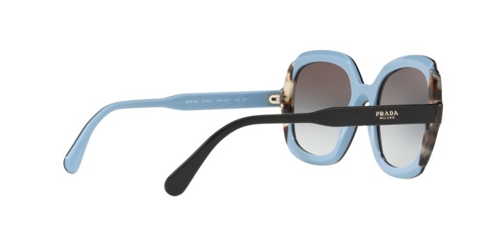 Sonnenbrillen Prada PR 16US (KHR0A7) farbe black azure/spotted brown form quadratisch gläser grey gradient