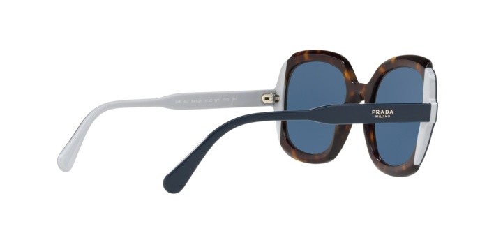 Sonnenbrillen Prada PR 16US (W3C1V1) farbe havana/top blue grey form quadratisch gläser blue