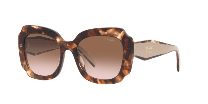 Sonnenbrillen Prada PR 16YS (01R0A6) farbe havana form unregelmäßig gläser brown gradient